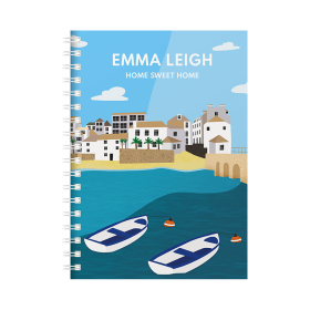 Personalised St Ives Cornwall Combined Diary & Notebook