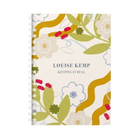 Flowers blooming wiro bound diary cut out
