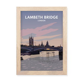 Lambeth Bridge London Print Oak Effect Frame by FROM YOU TO ME