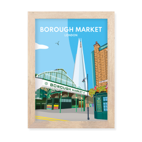 Borough Market London Print Oak Effect Frame by FROM YOU TO ME