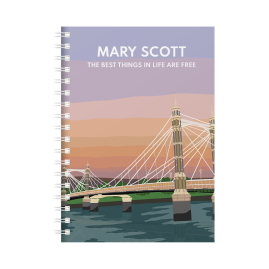 Personalised Albert Bridge London Combined Diary & Notebook