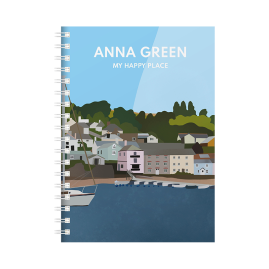 Personalised Dittisham Devon Combined Diary & Notebook
