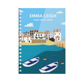 Personalised St Ives Cornwall Combined Diary & Notebook