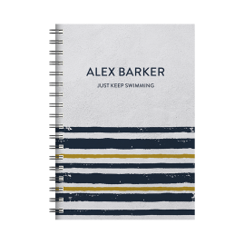 Personalised Combined Diary & Notebook - Stripe Design by FROM YOU TO ME