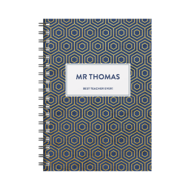 Personalised Geometric Combined Diary & Notebook Hexagons by FROM YOU TO ME