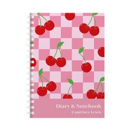 Personalised Cherry Diary and Planner front cover.