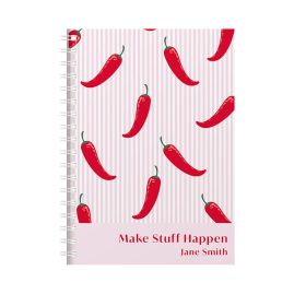 Personalised Chilli Combined Diary & Notebook