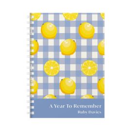 Personalised Lemon Diary and Planner front cover.