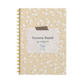 Personalised Butter Bloom Combined Diary & Notebook