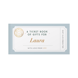 Personalised Book Of Giftable Tickets Blue by FROM YOU TO ME