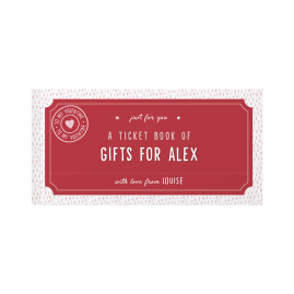 Personalised Book Of Relationship Tickets Dark Pink by FROM YOU TO ME