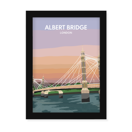 Albert Bridge London Print Black Frame by FROM YOU TO ME