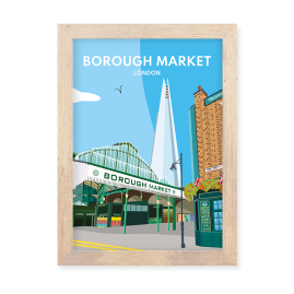 Borough Market London Print Oak Effect Frame by FROM YOU TO ME