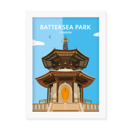 Battersea Park London Print White Frame by FROM YOU TO ME
