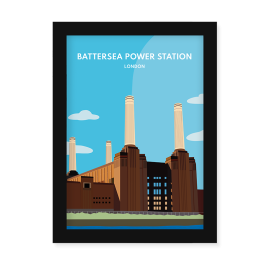 Battersea Power Station Print Black Frame by FROM YOU TO ME