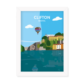 Clifton Bristol Print White Frame by FROM YOU TO ME