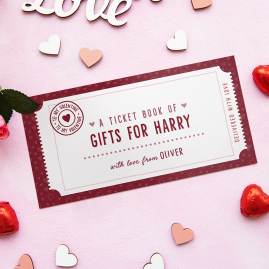 Personalised Book Of Relationship Tickets by FROM YOU TO ME