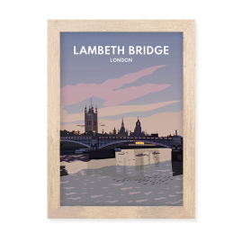 Lambeth Bridge London Print Oak Effect Frame by FROM YOU TO ME