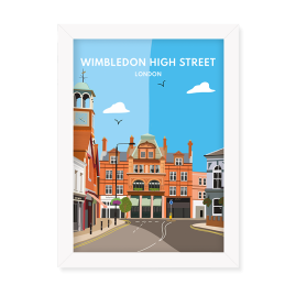 Wimbledon High Street London Print White Frame by FROM YOU TO ME