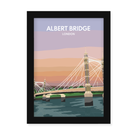 Albert Bridge London Print Black Frame by FROM YOU TO ME