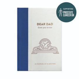 Dear Dad memory journal. Supporting Prostate Cancer UK badge.