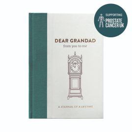 Dear Grandad memory journal. Supporting Prostate Cancer UK badge.