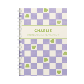 Personalised Funky Squares Diary Purple by FROM YOU TO ME