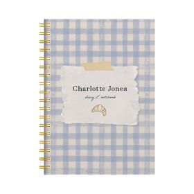Personalised Cottage Gingham Combined Diary & Notebook