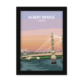 Albert Bridge London Print Black Frame by FROM YOU TO ME