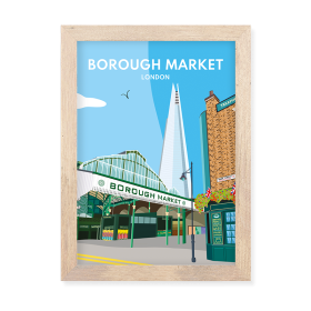 Borough Market London Print Oak Effect Frame by FROM YOU TO ME