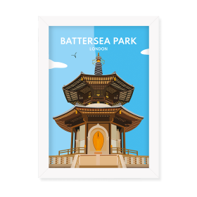 Battersea Park London Print White Frame by FROM YOU TO ME