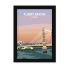 Albert Bridge London Print Black Frame by FROM YOU TO ME