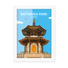 Battersea Park London Print White Frame by FROM YOU TO ME