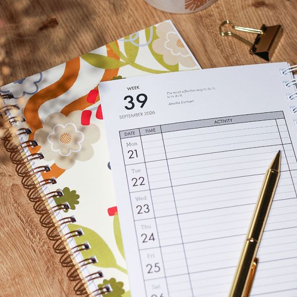 Personalised Blooms Of Joy Combined Diary & Notebook