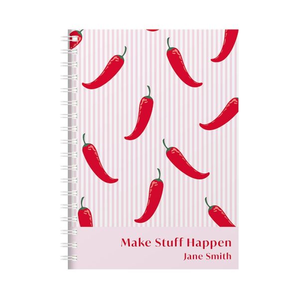 Personalised Chilli Combined Diary & Notebook