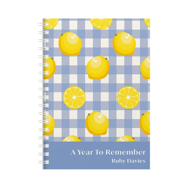 Personalised Lemon Diary and Planner front cover.