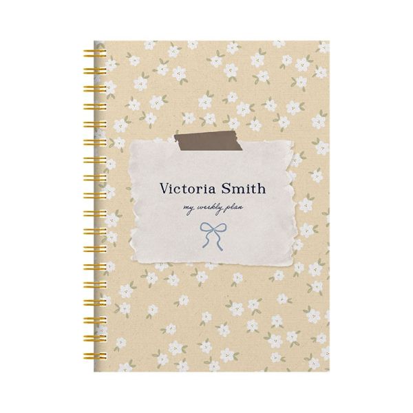 Personalised Butter Bloom Combined Diary & Notebook