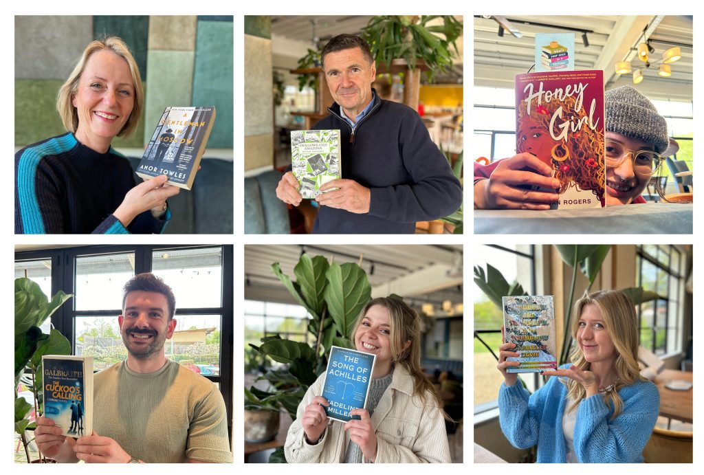 Grid photo of individual member's of the team holding their top reads of 2024