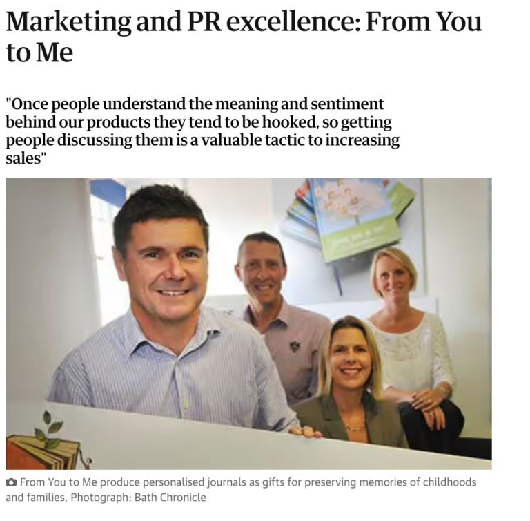Press Coverage: The Guardian 'Marketing and PR excellence: From You to Me' 2013