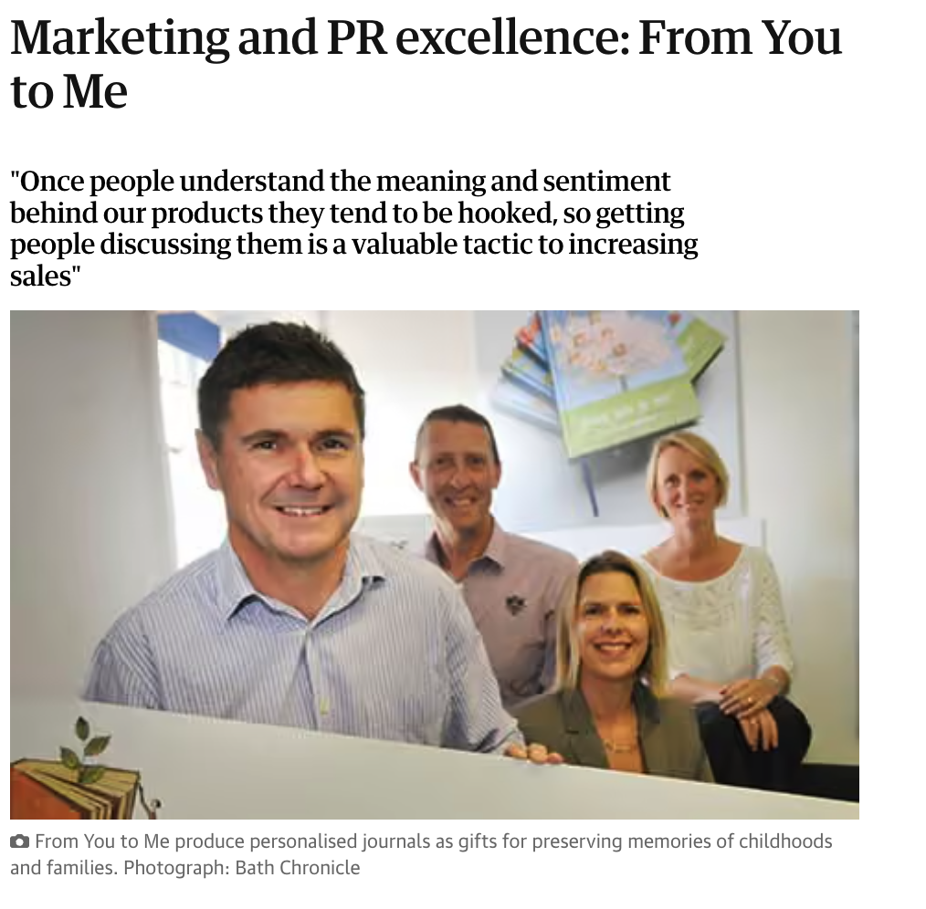 Press Coverage: The Guardian 'Marketing and PR excellence: From You to Me' 2013